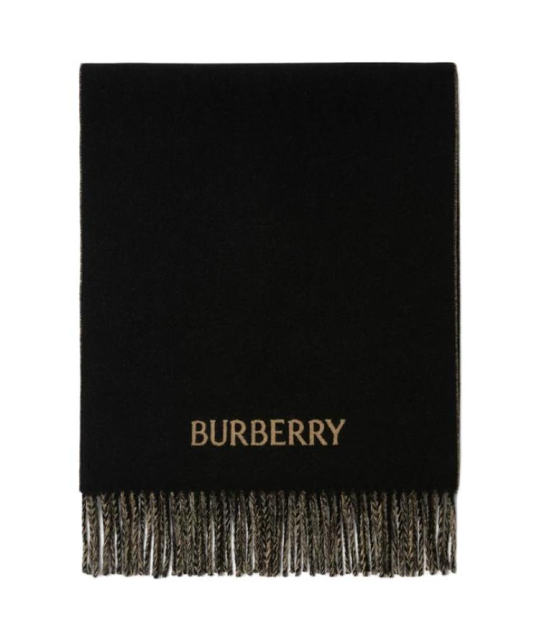 BURBERRY Черный кашемировый шарф, фото 2