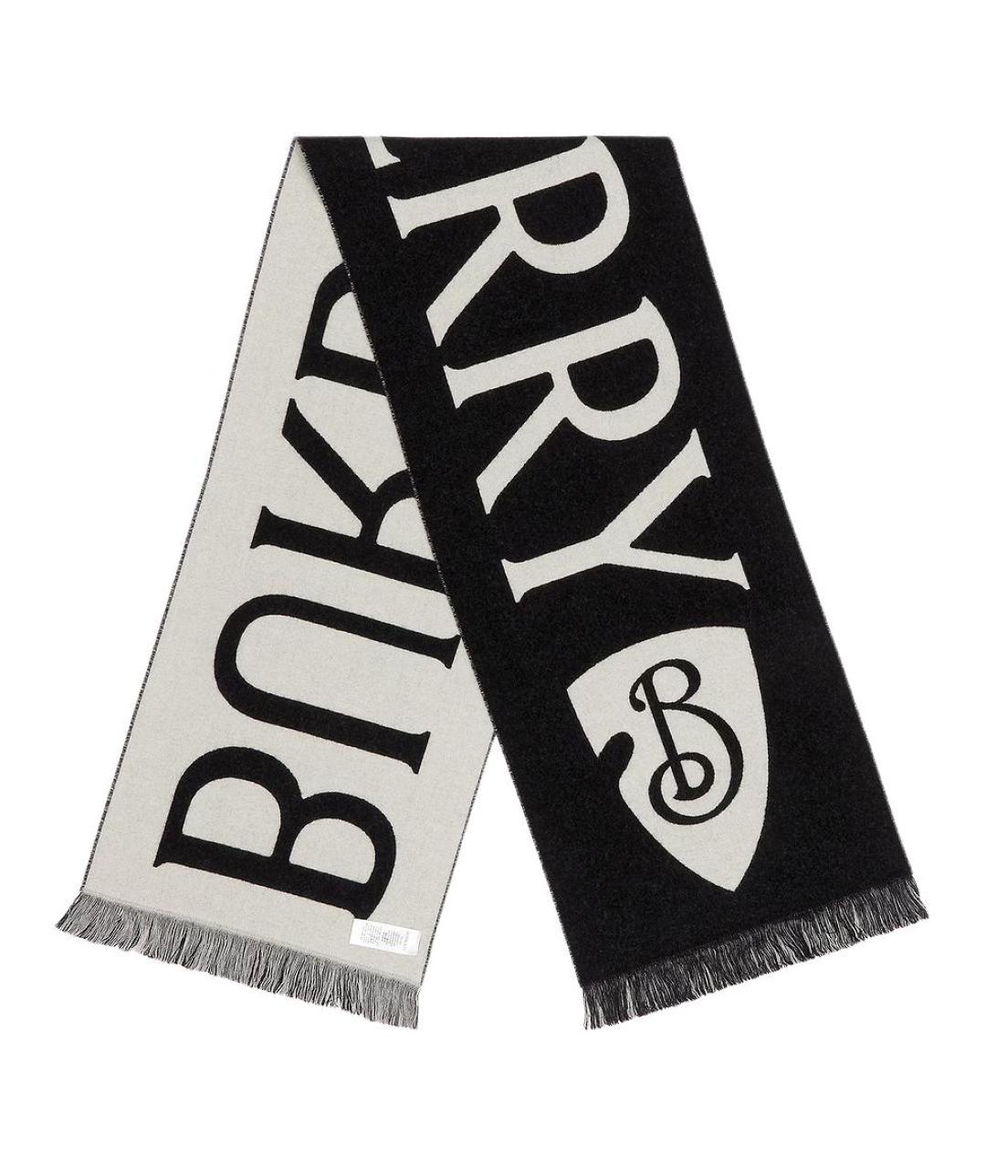 BURBERRY Черный шерстяной шарф, фото 1