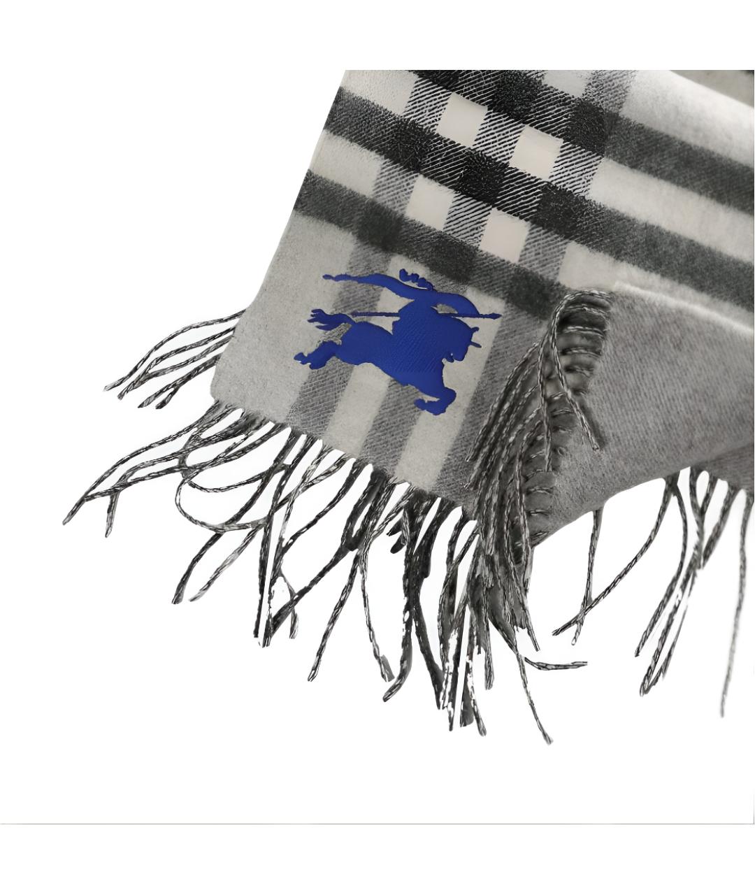 BURBERRY Серый кашемировый шарф, фото 3