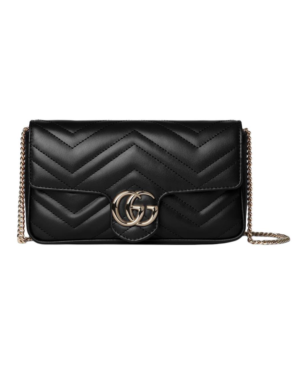 GUCCI Черная кожаная сумка через плечо, фото 6