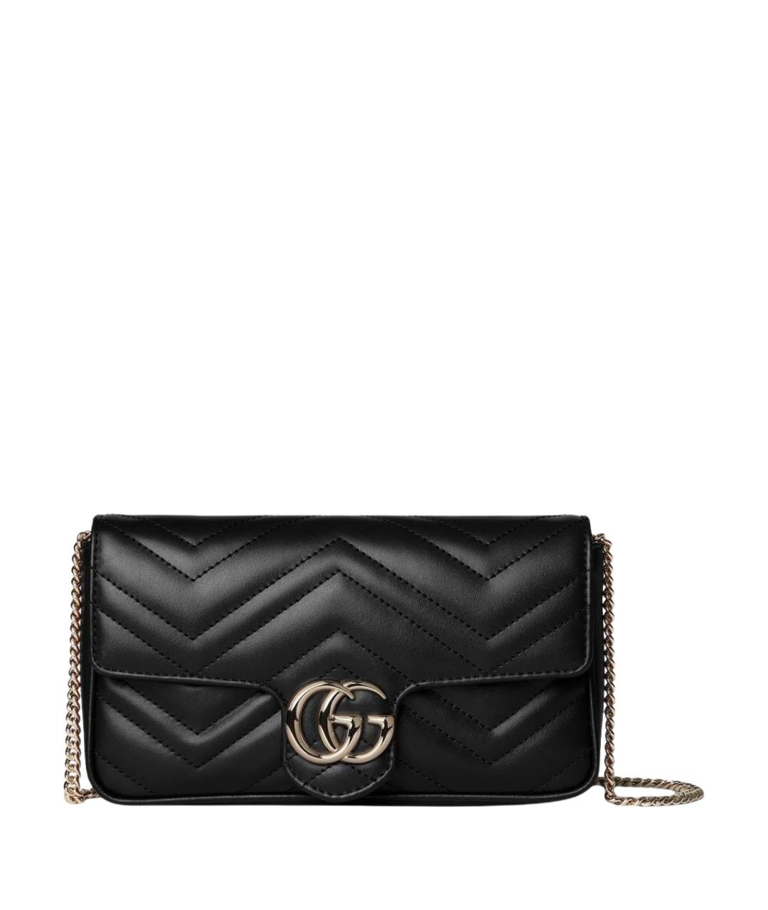 GUCCI Черная кожаная сумка через плечо, фото 1
