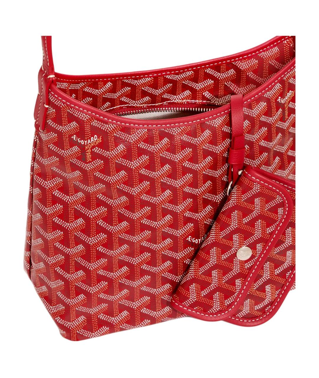 GOYARD Красная сумка через плечо из канвы, фото 3