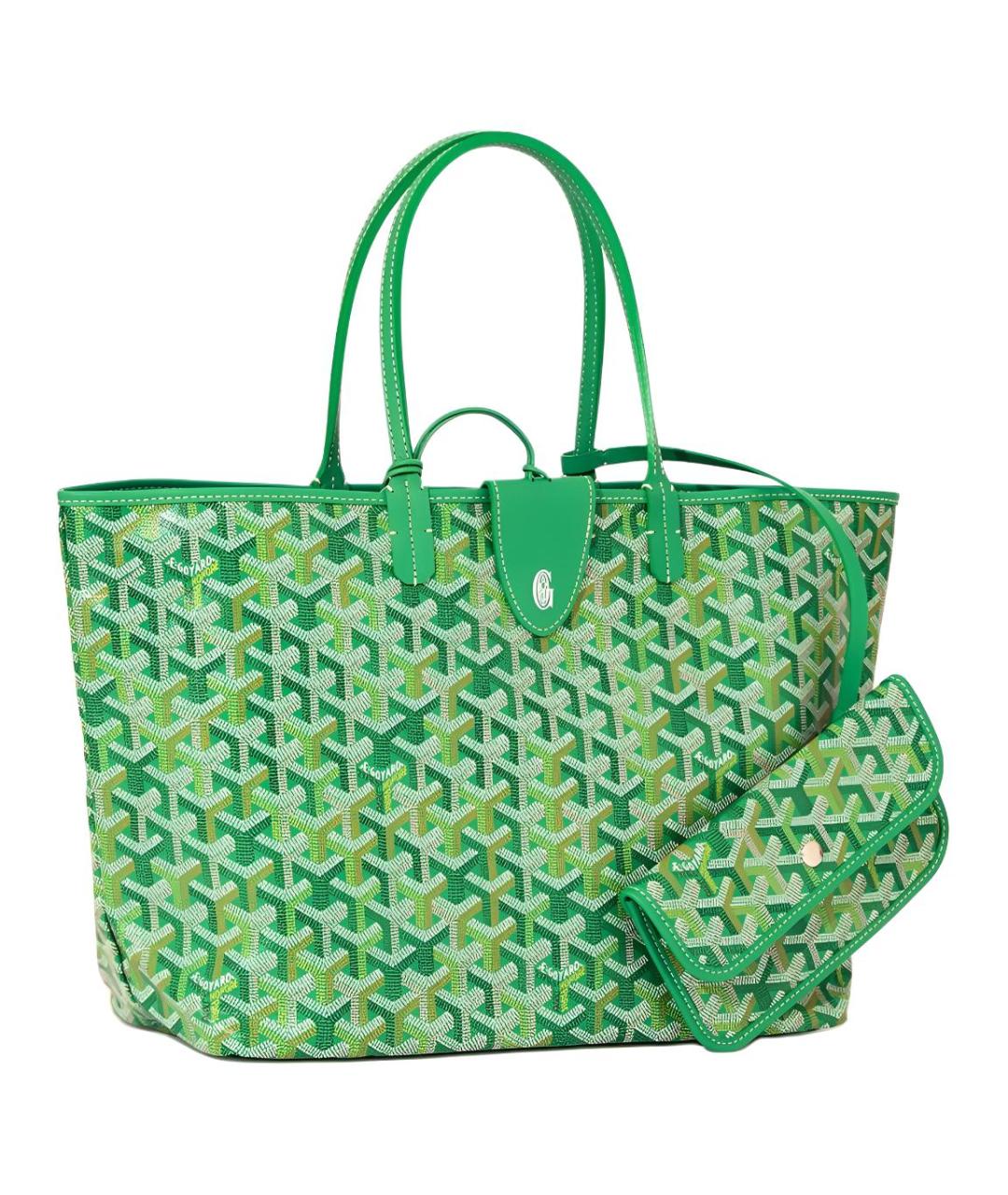 GOYARD Зеленая сумка через плечо из канвы, фото 1