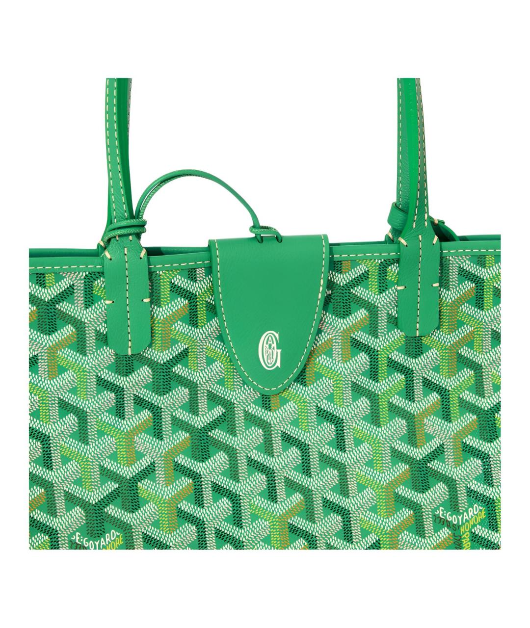GOYARD Зеленая сумка через плечо из канвы, фото 2