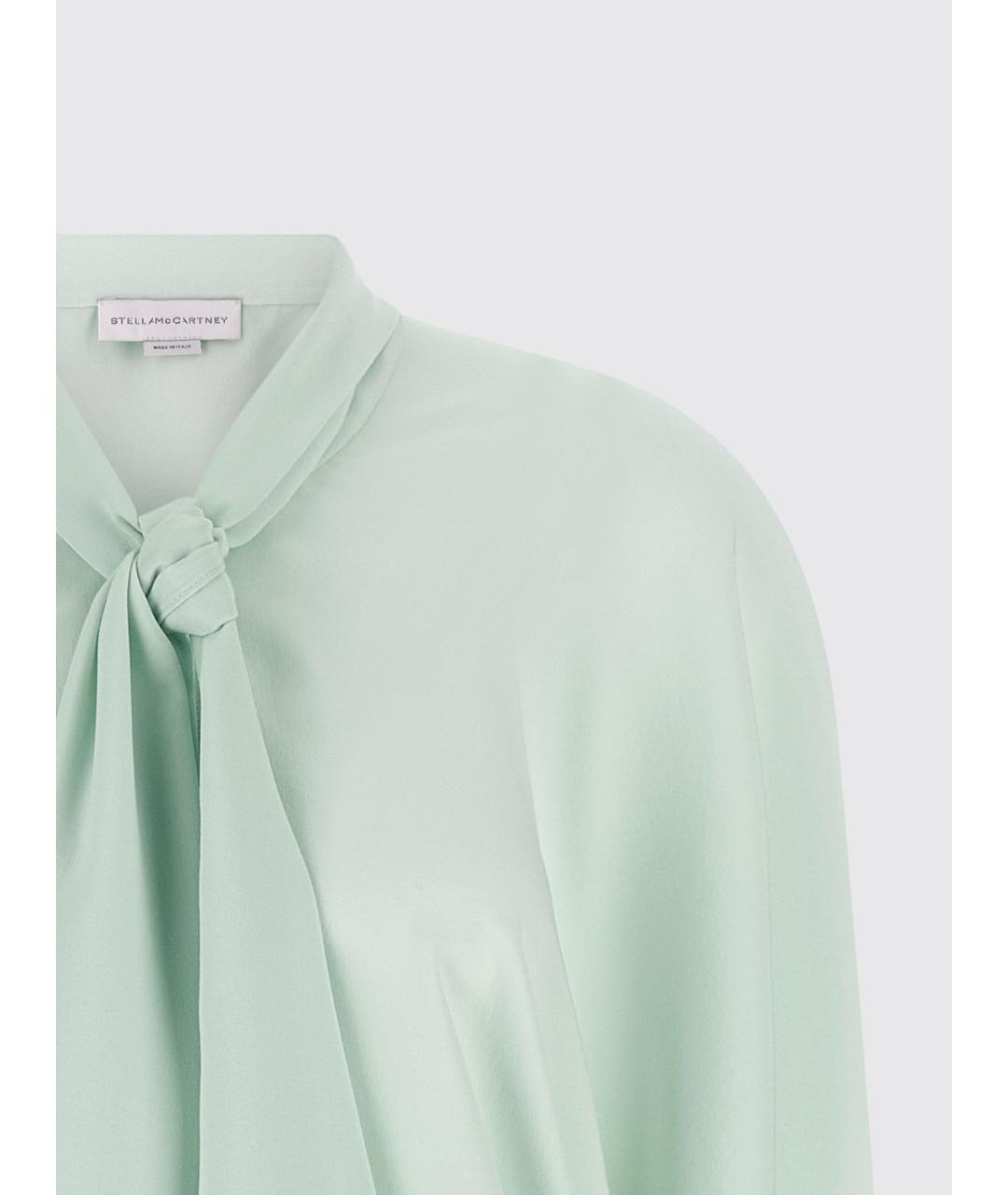 STELLA MCCARTNEY Салатовая шелковая блузы, фото 4