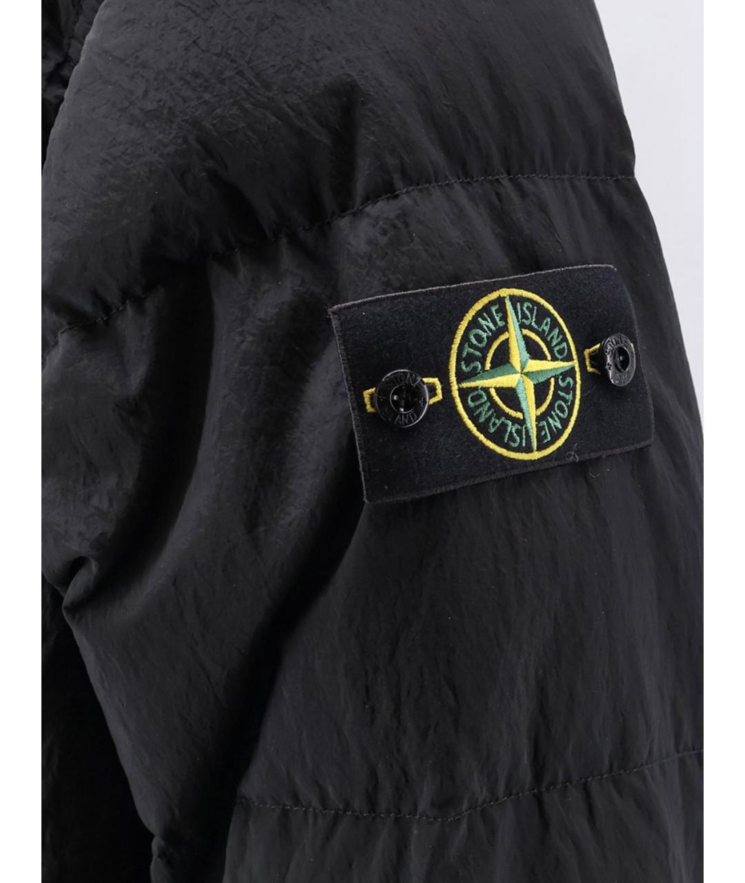 STONE ISLAND Черный полиамидовый пуховик, фото 4