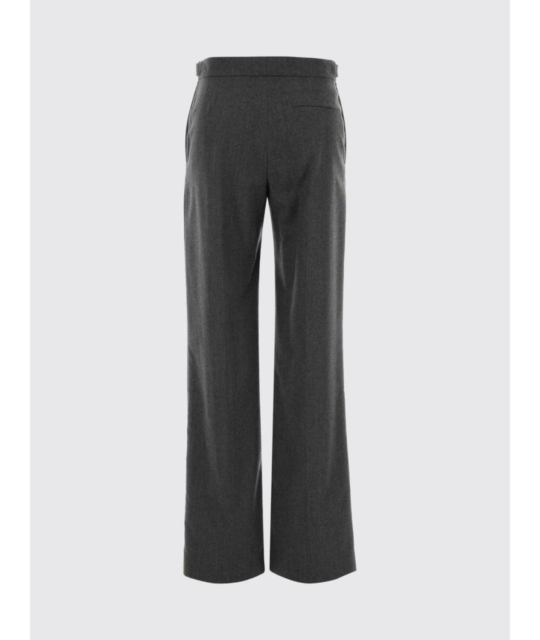 STELLA MCCARTNEY Серые шерстяные прямые брюки, фото 3