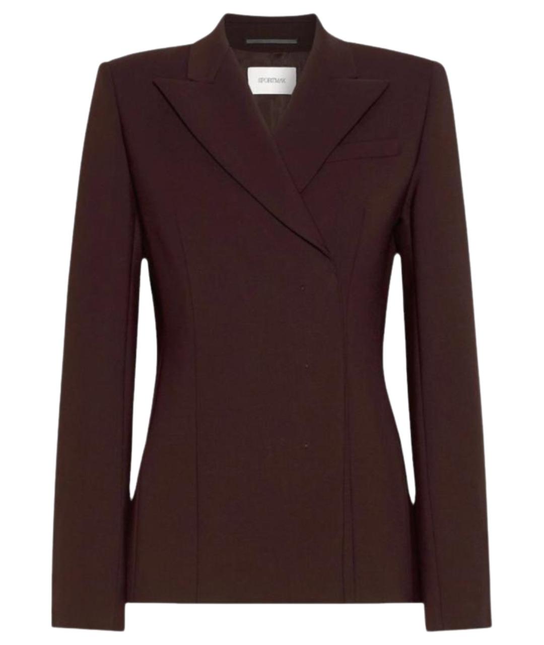 SPORTMAX Бордовый шерстяной жакет/пиджак, фото 1