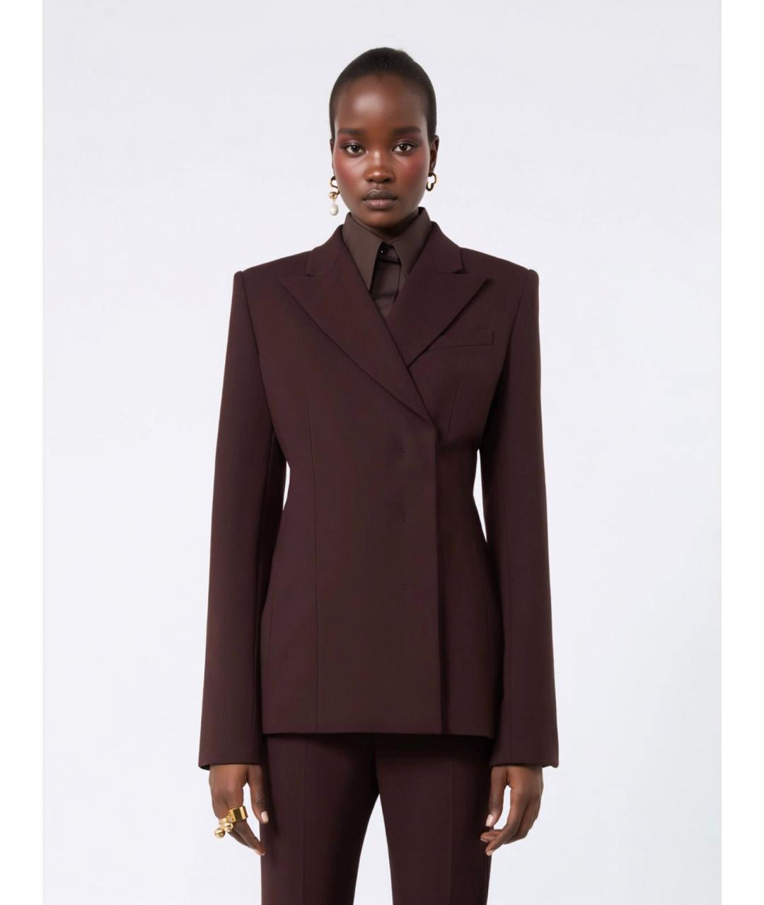 SPORTMAX Бордовый шерстяной жакет/пиджак, фото 3