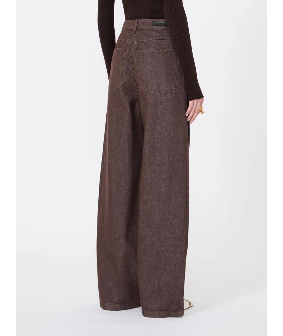 SPORTMAX Коричневые хлопковые прямые джинсы, фото 4