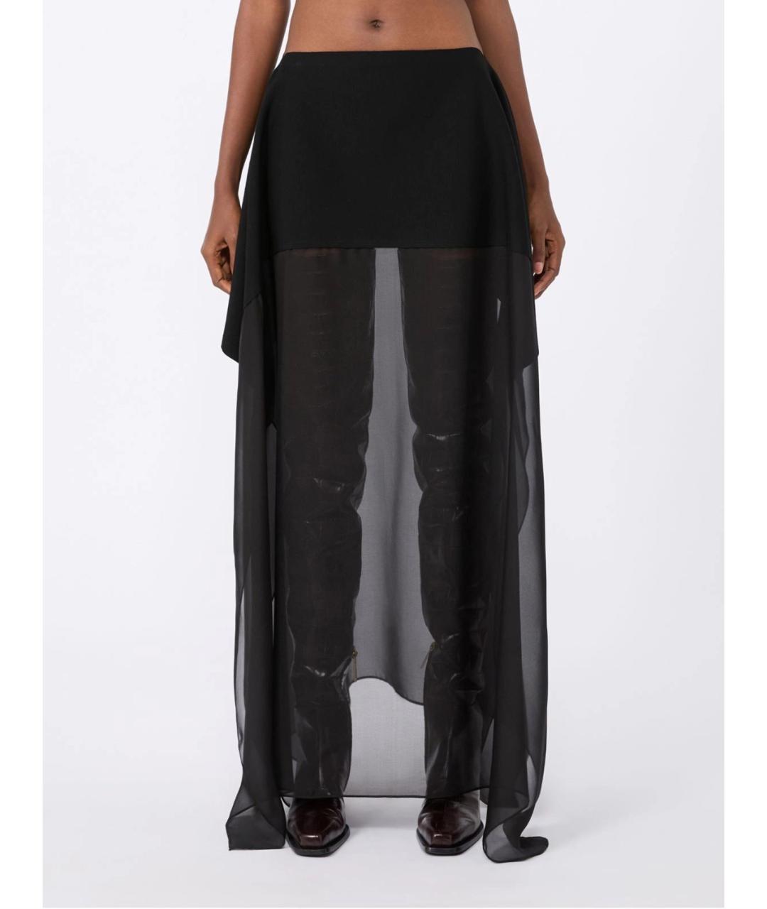 SPORTMAX Черная вискозная юбка макси, фото 3