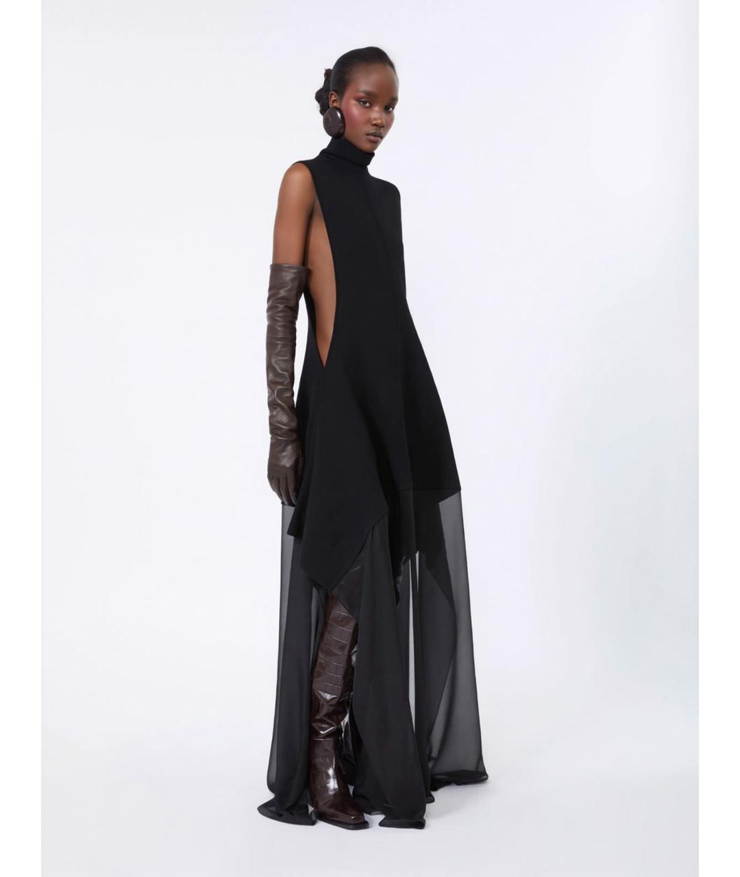 SPORTMAX Черное вискозное коктейльное платье, фото 2