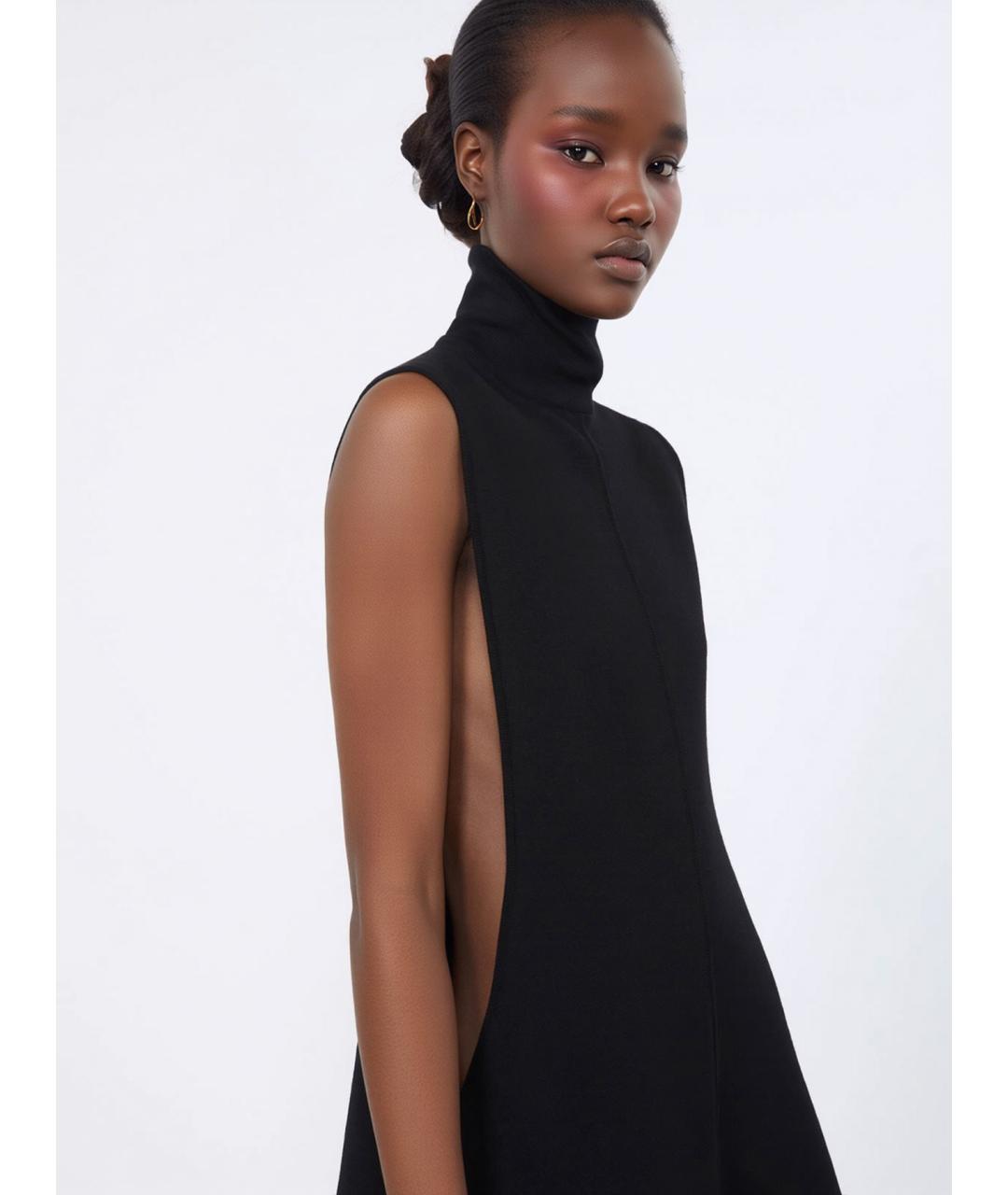 SPORTMAX Черное вискозное коктейльное платье, фото 5
