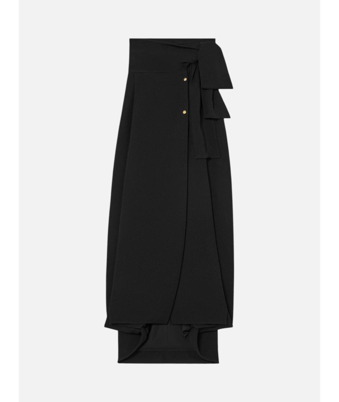 CELINE Черная вискозная юбка макси, фото 3