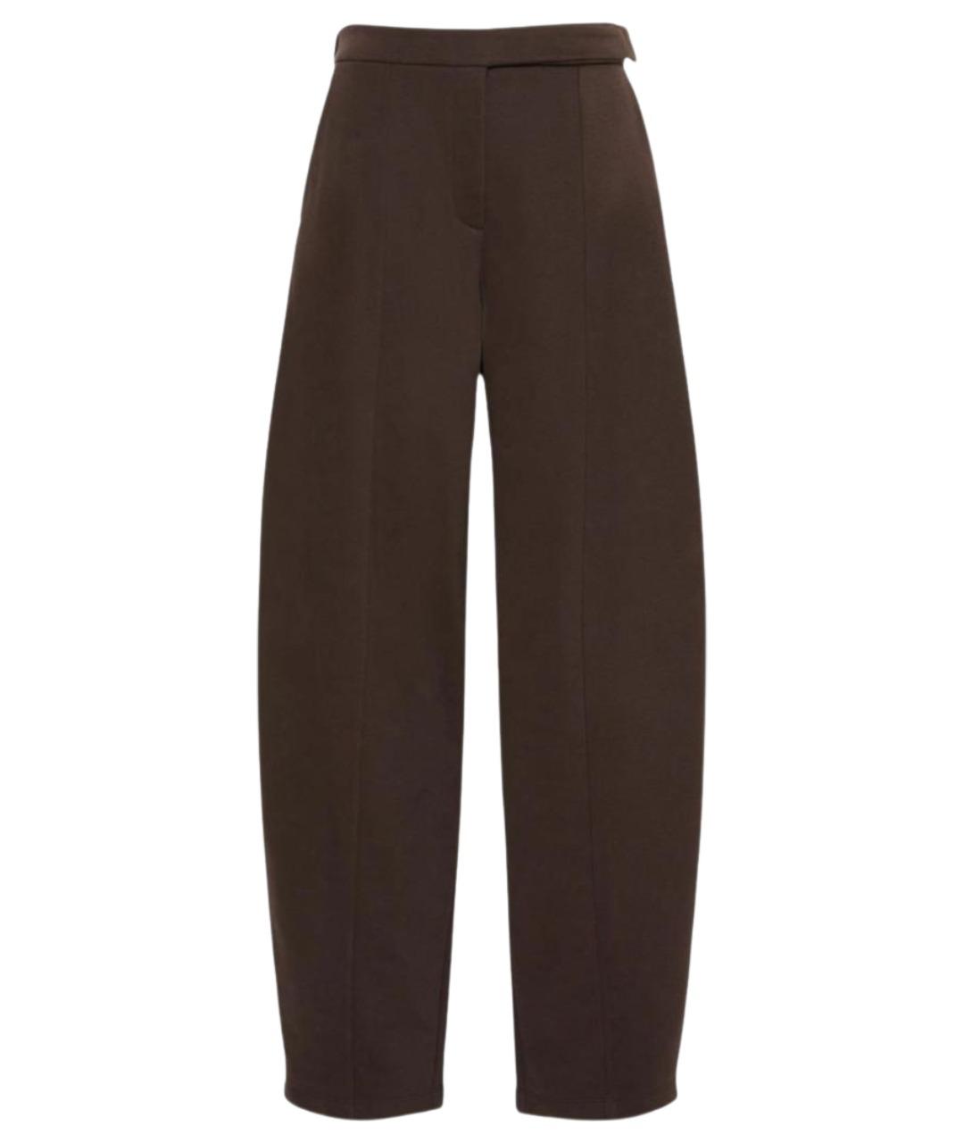 SPORTMAX Коричневые хлопковые прямые брюки, фото 1