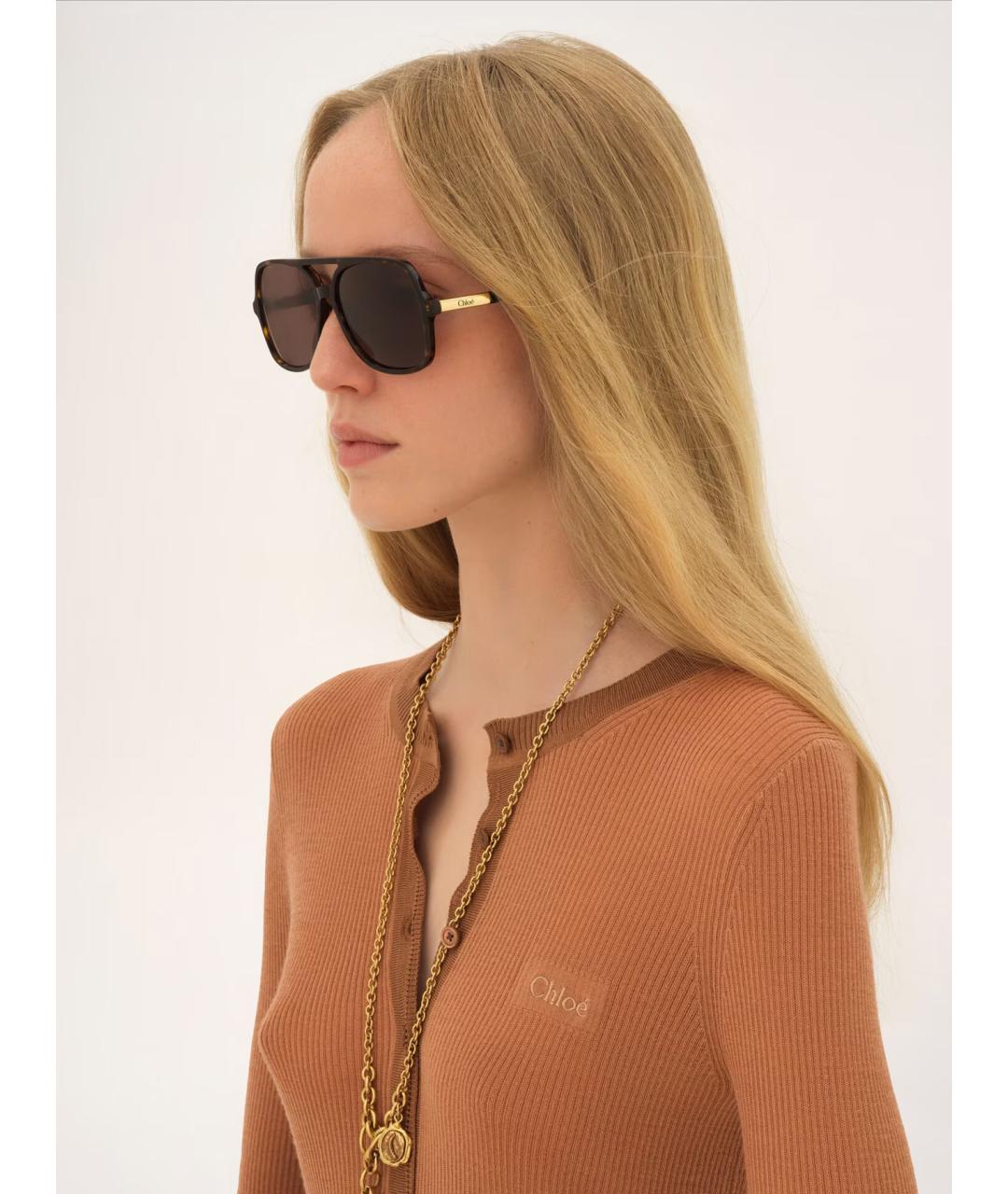 CHLOE Коричневые солнцезащитные очки, фото 3