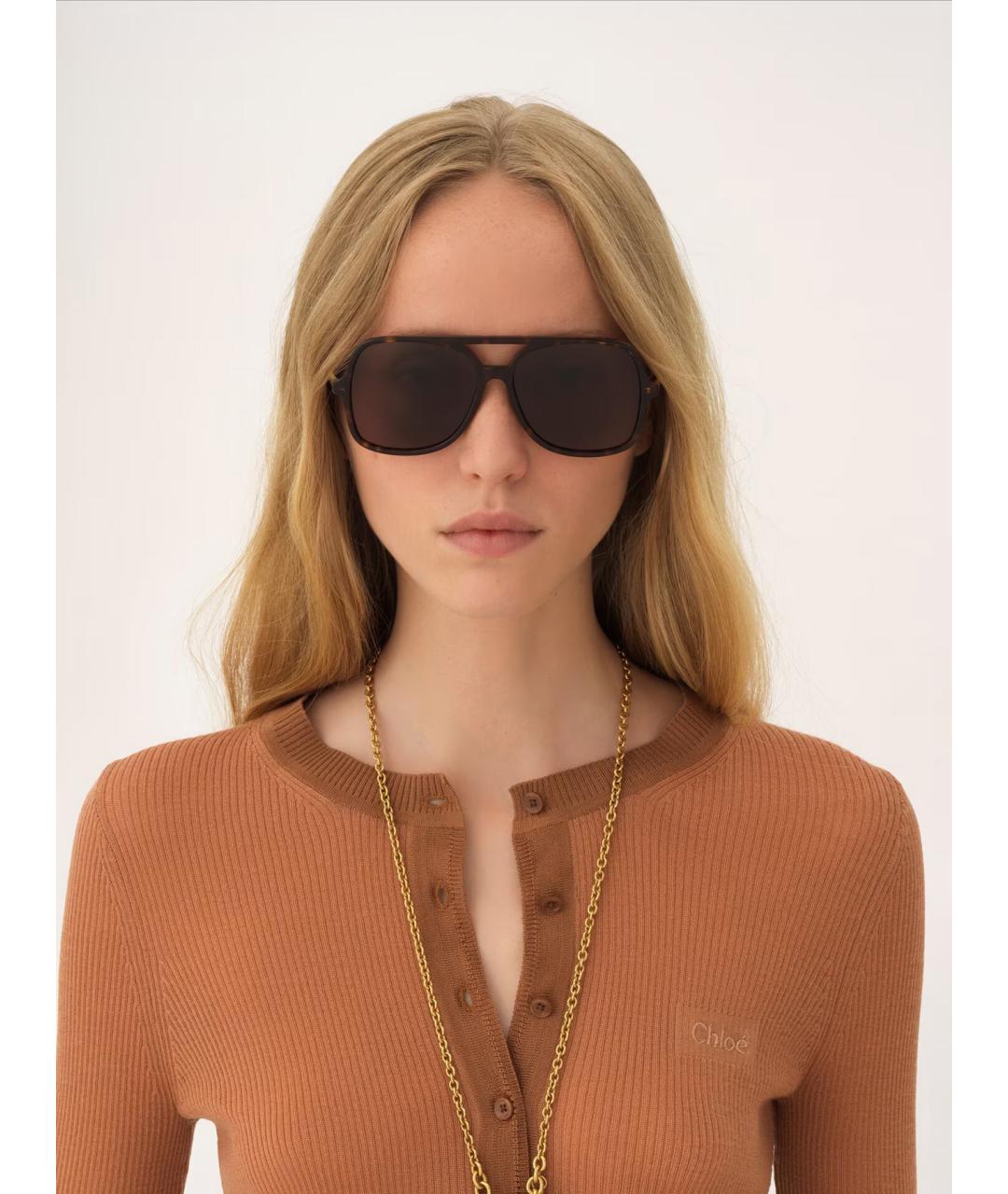 CHLOE Коричневые солнцезащитные очки, фото 2