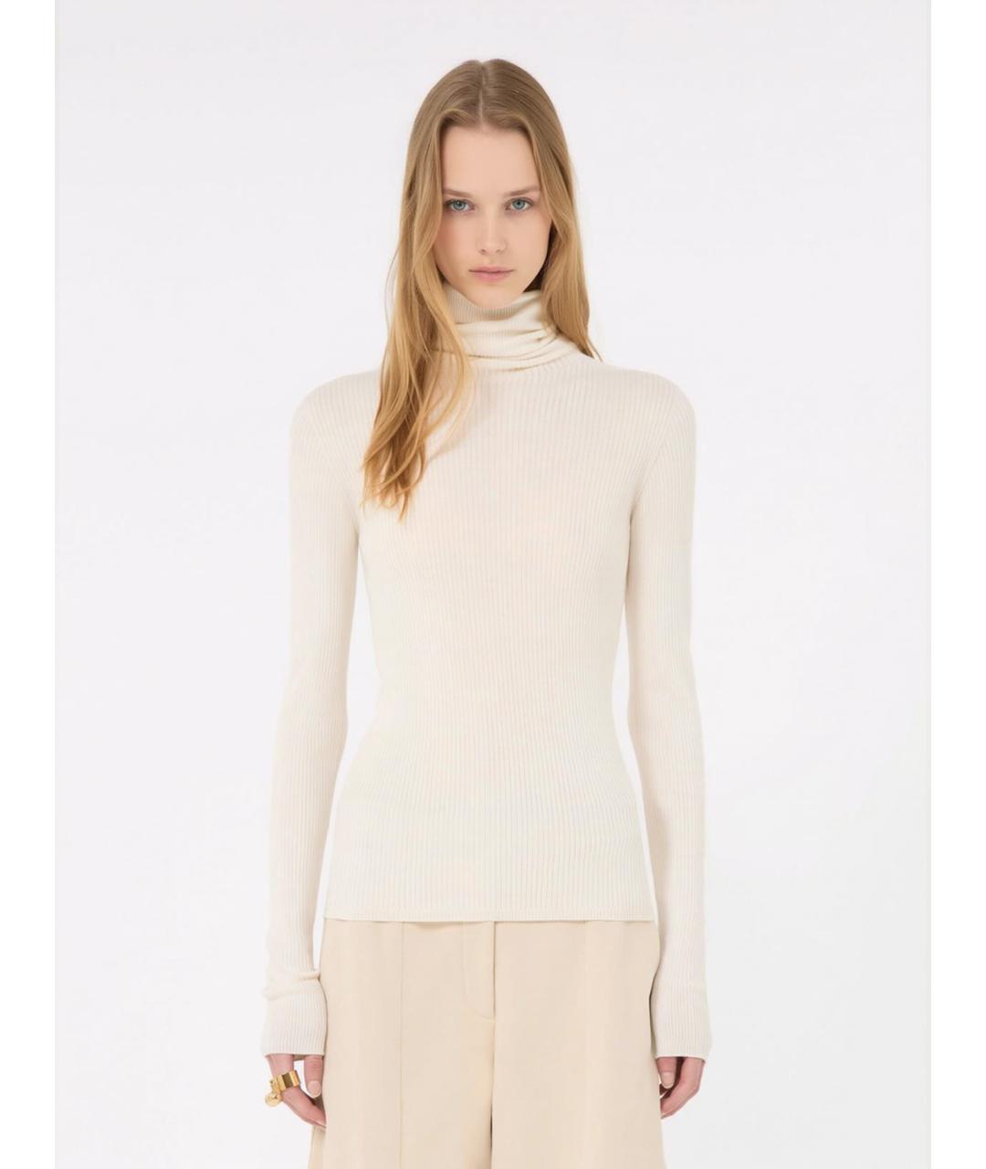 SPORTMAX Белая шерстяная водолазка, фото 3