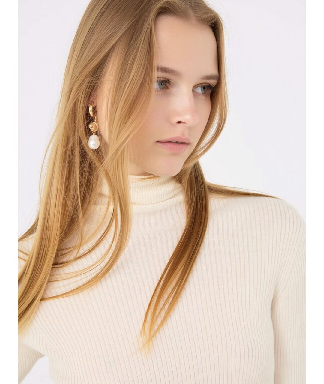 SPORTMAX Белая шерстяная водолазка, фото 5