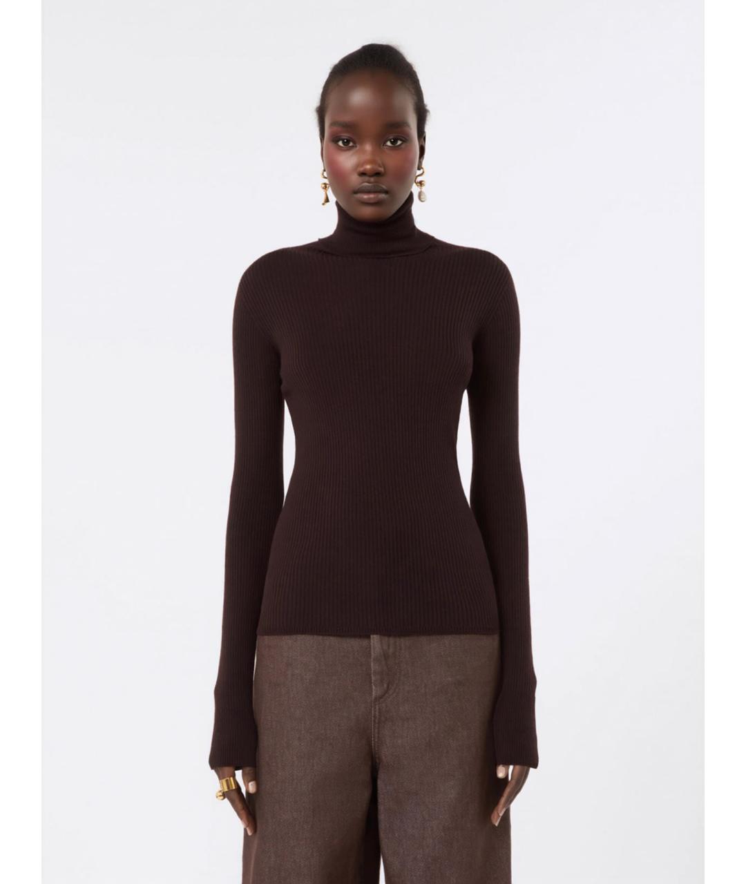 SPORTMAX Коричневая шерстяная водолазка, фото 3