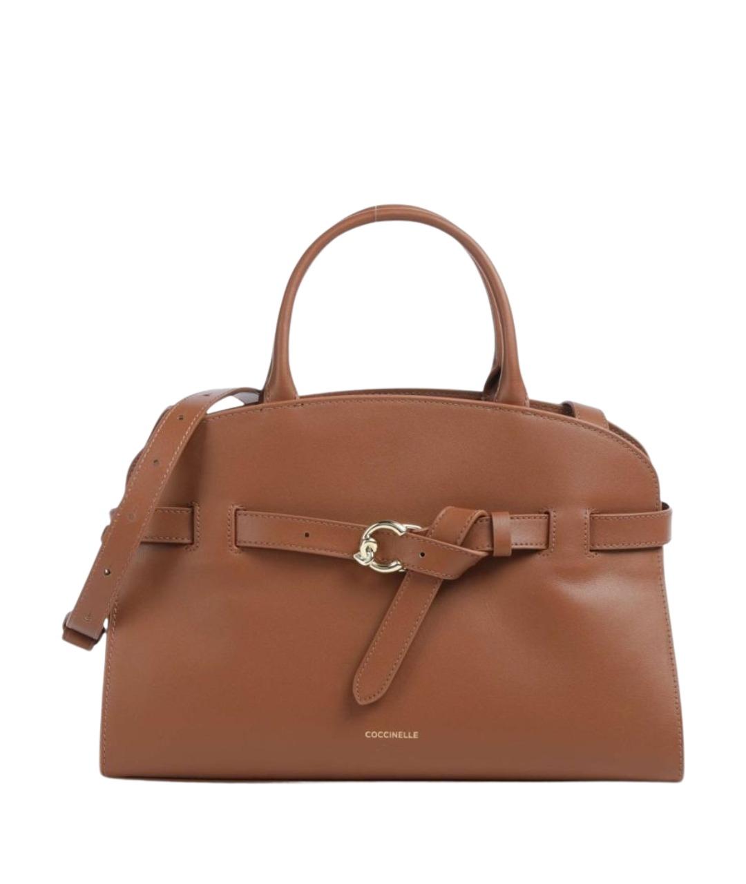 COCCINELLE Бежевая кожаная сумка с короткими ручками, фото 1