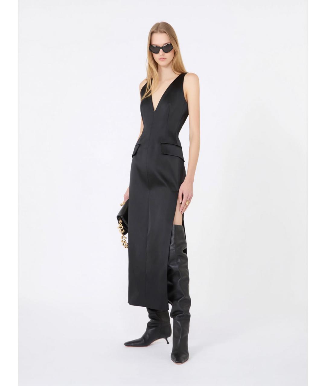 SPORTMAX Черное ацетатное коктейльное платье, фото 2