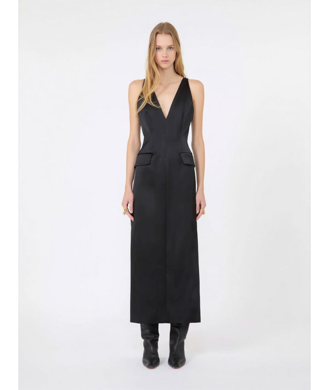 SPORTMAX Черное ацетатное коктейльное платье, фото 3