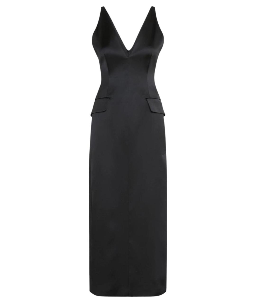 SPORTMAX Черное ацетатное коктейльное платье, фото 1