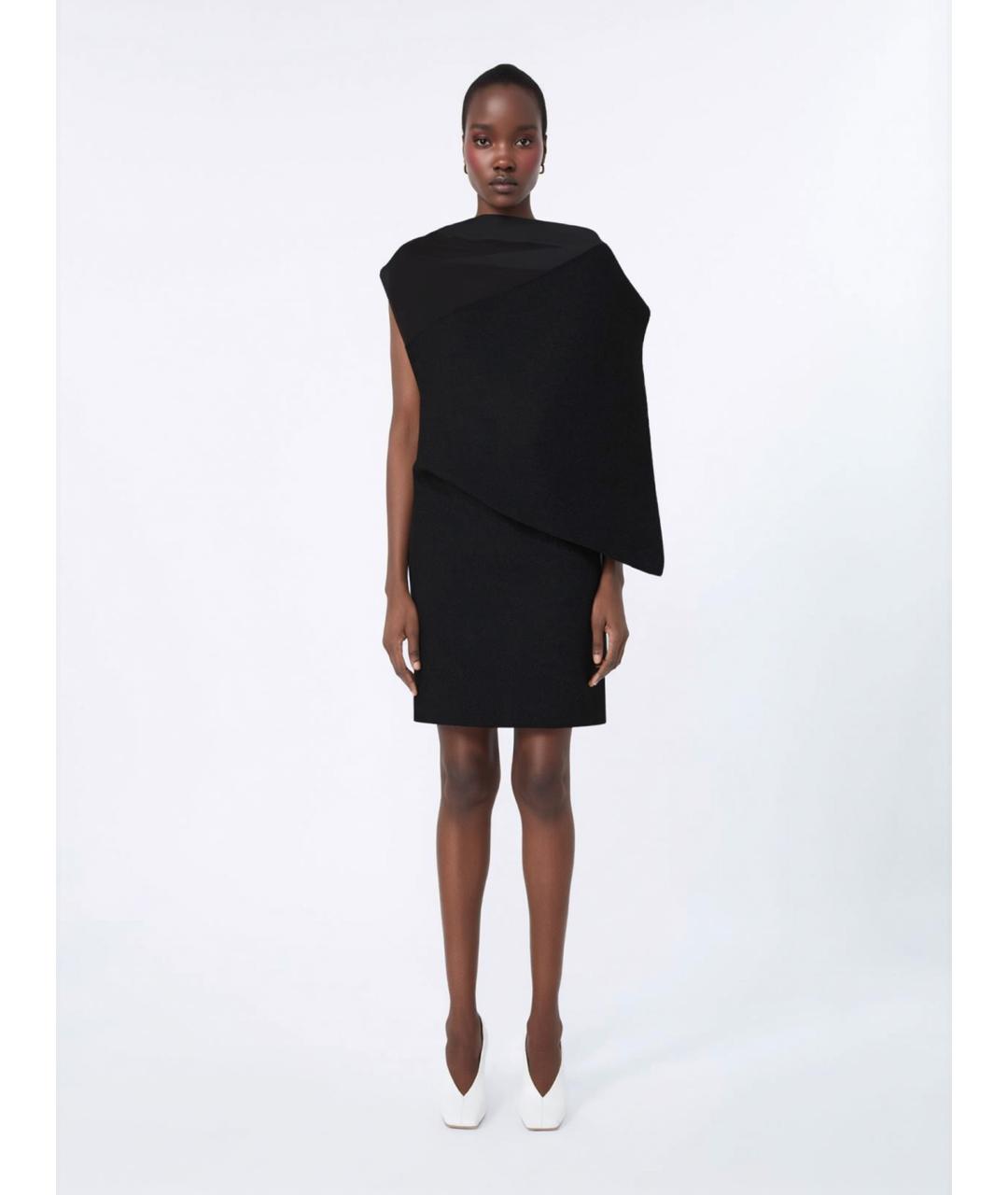 SPORTMAX Черное шерстяное коктейльное платье, фото 3