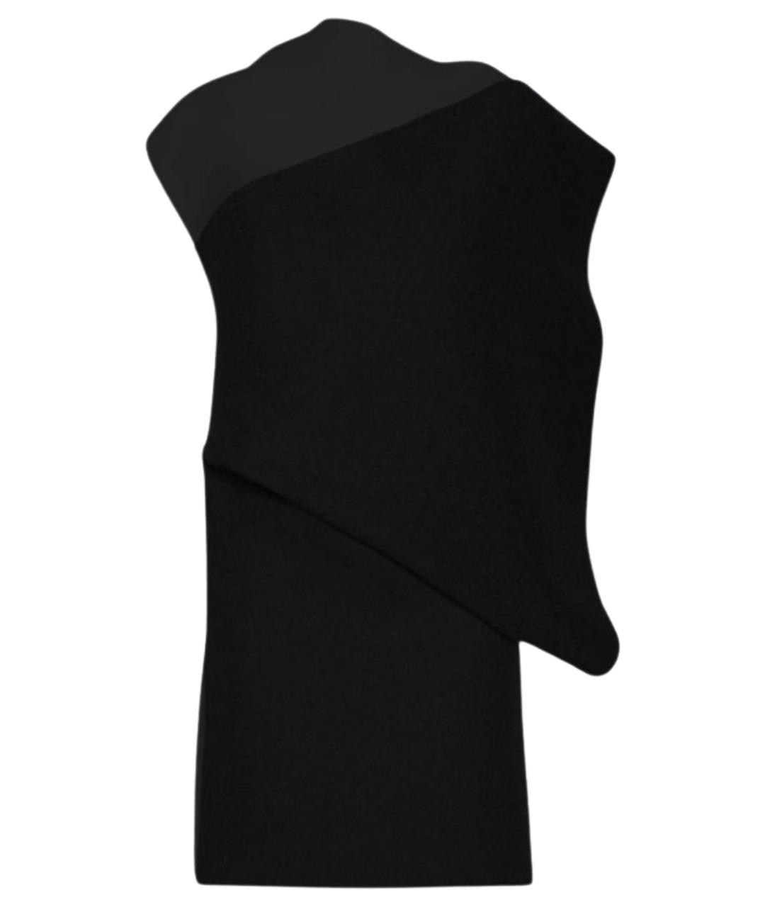 SPORTMAX Черное шерстяное коктейльное платье, фото 1