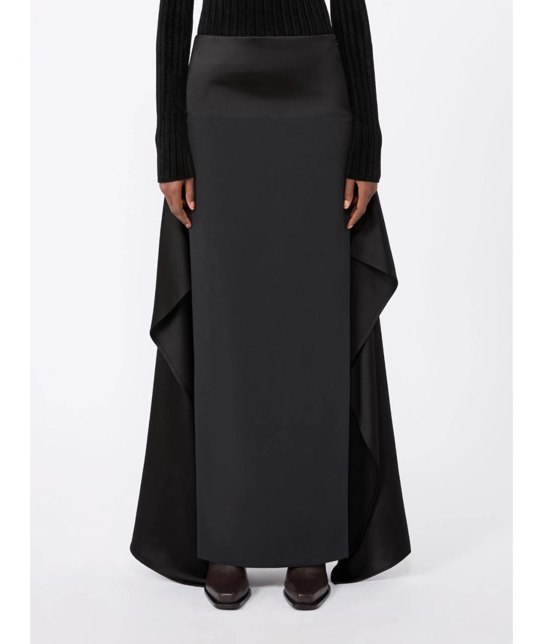 SPORTMAX Черная вискозная юбка макси, фото 3
