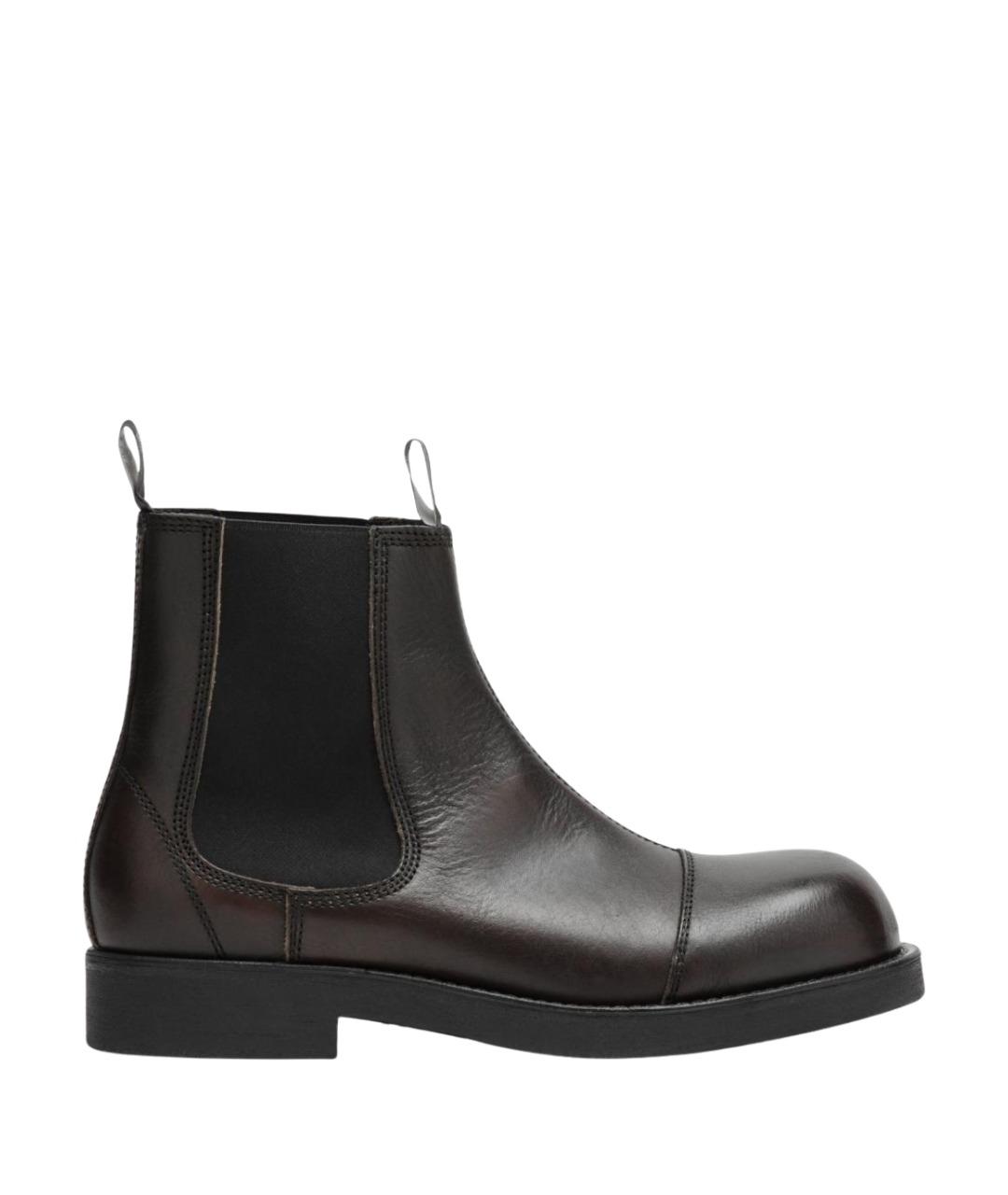 MM6 MAISON MARGIELA Коричневые кожаные высокие ботинки, фото 1