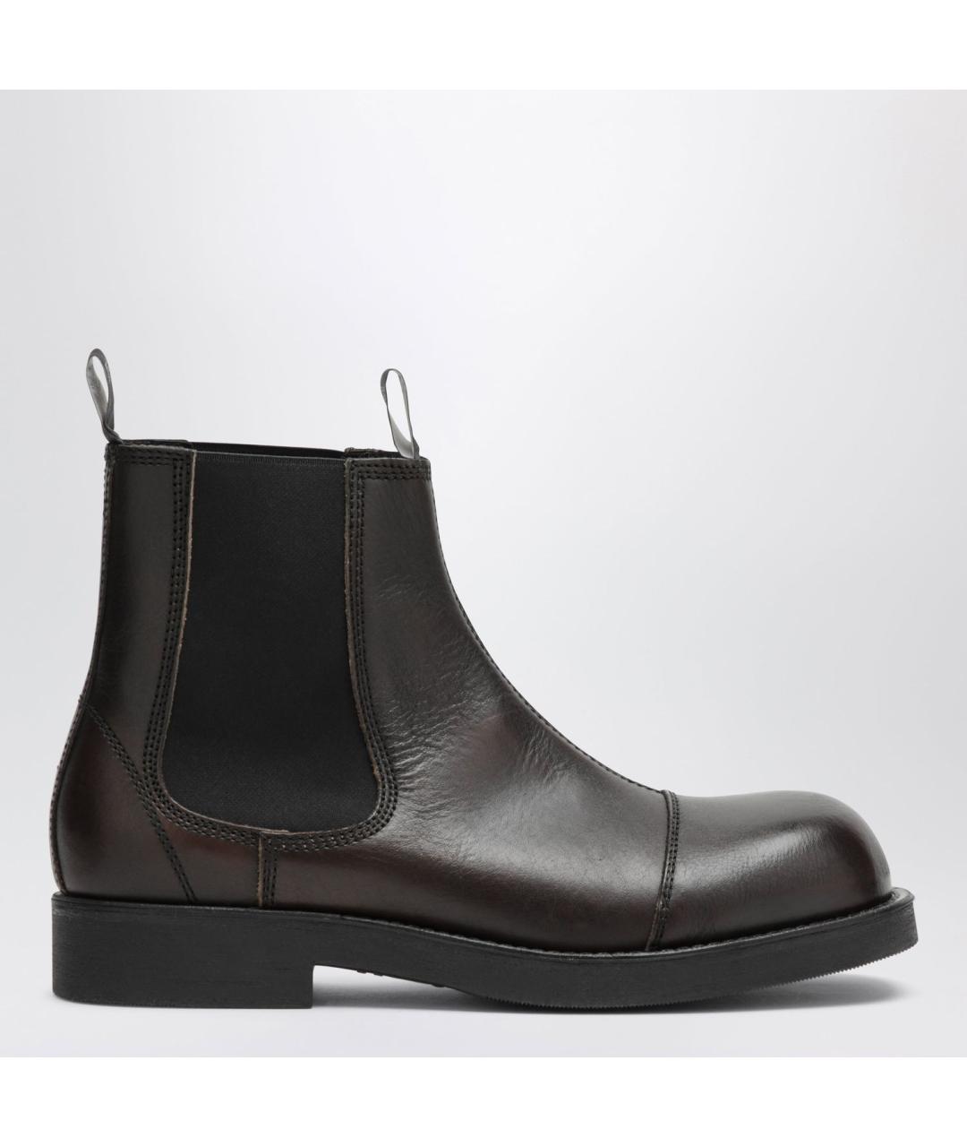 MM6 MAISON MARGIELA Коричневые кожаные высокие ботинки, фото 3