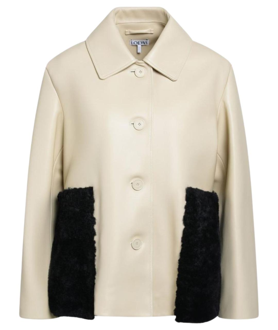 LOEWE Бежевая кожаная куртка, фото 1
