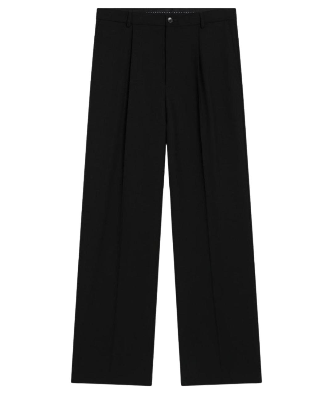 DRIES VAN NOTEN Черные шерстяные повседневные брюки, фото 1