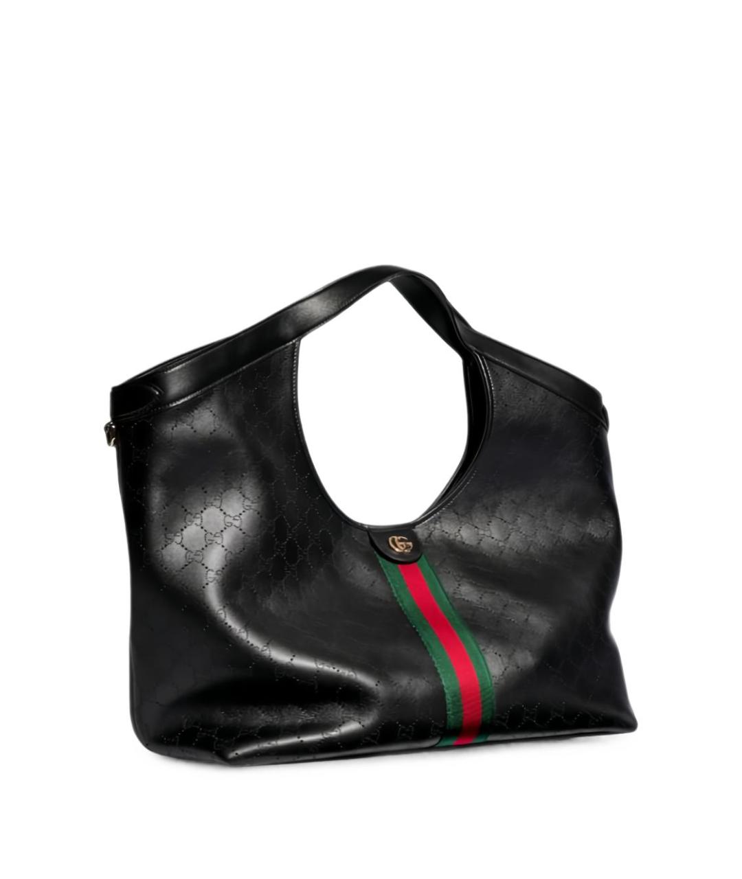 GUCCI Черная кожаная сумка тоут, фото 4