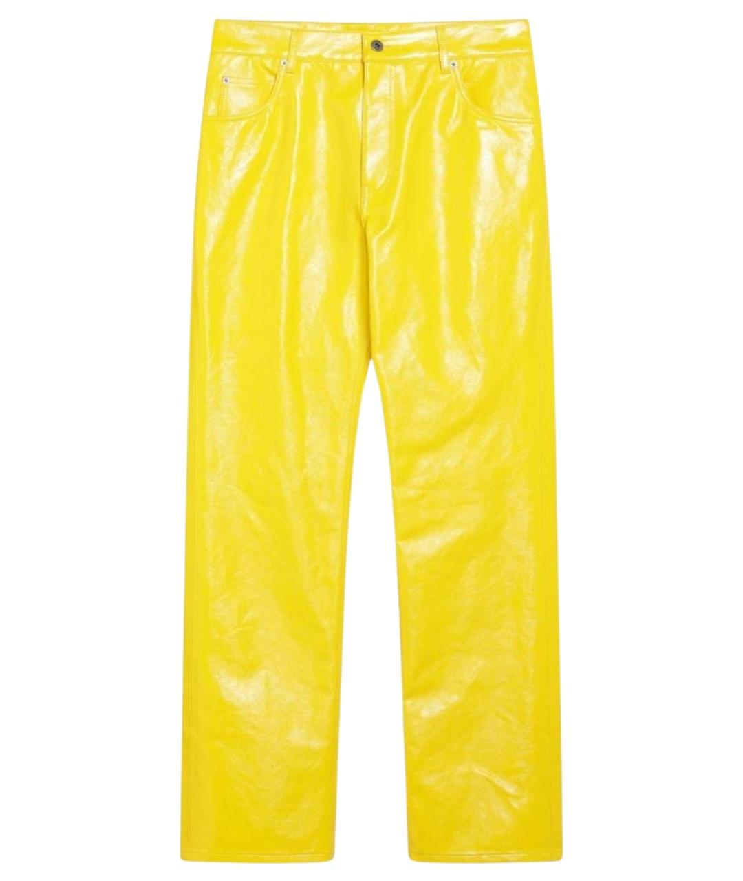 LOEWE Желтые хлопковые повседневные брюки, фото 1