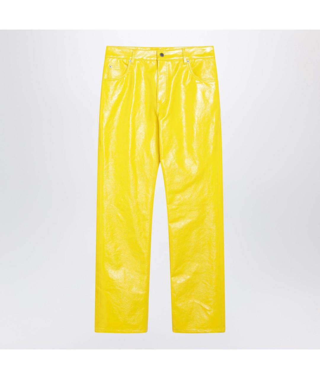 LOEWE Желтые хлопковые повседневные брюки, фото 3