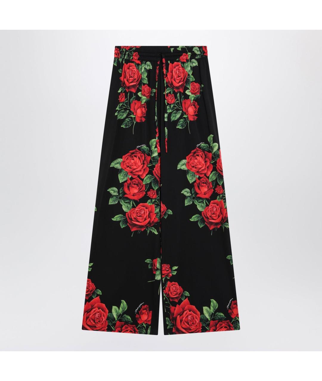 DOLCE&GABBANA Черные шелковые прямые брюки, фото 3