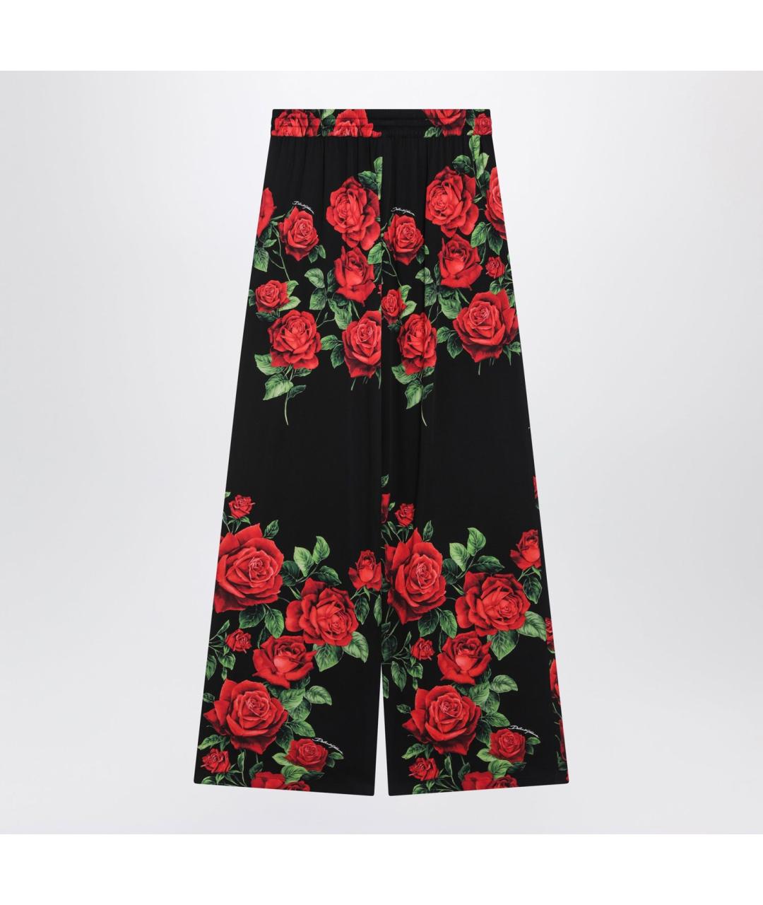 DOLCE&GABBANA Черные шелковые прямые брюки, фото 2