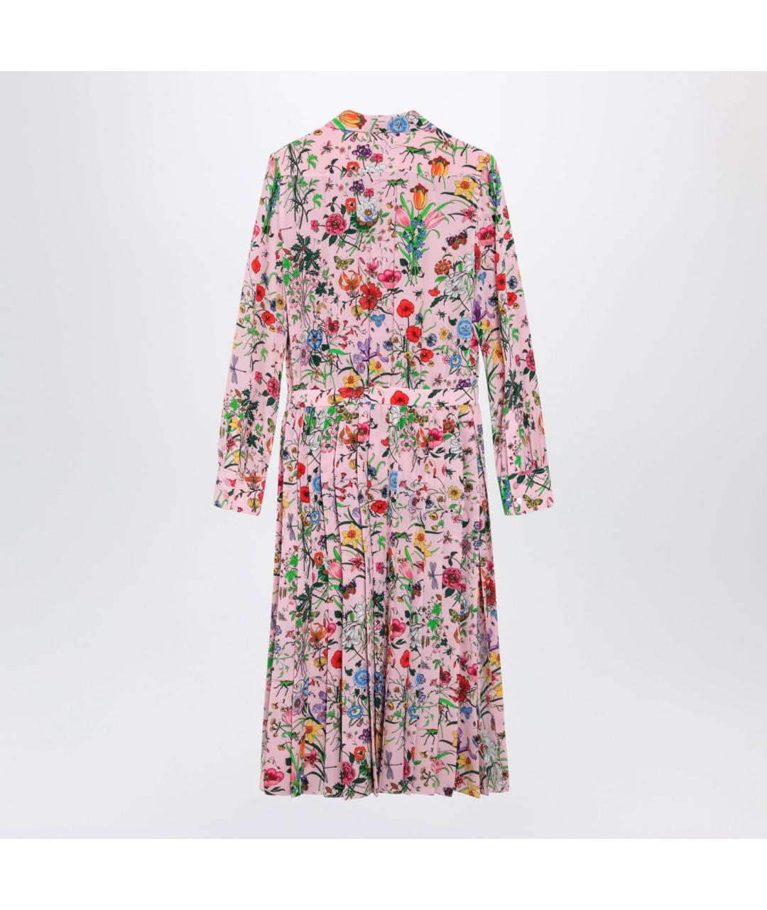 GUCCI Розовое шелковое повседневное платье, фото 2