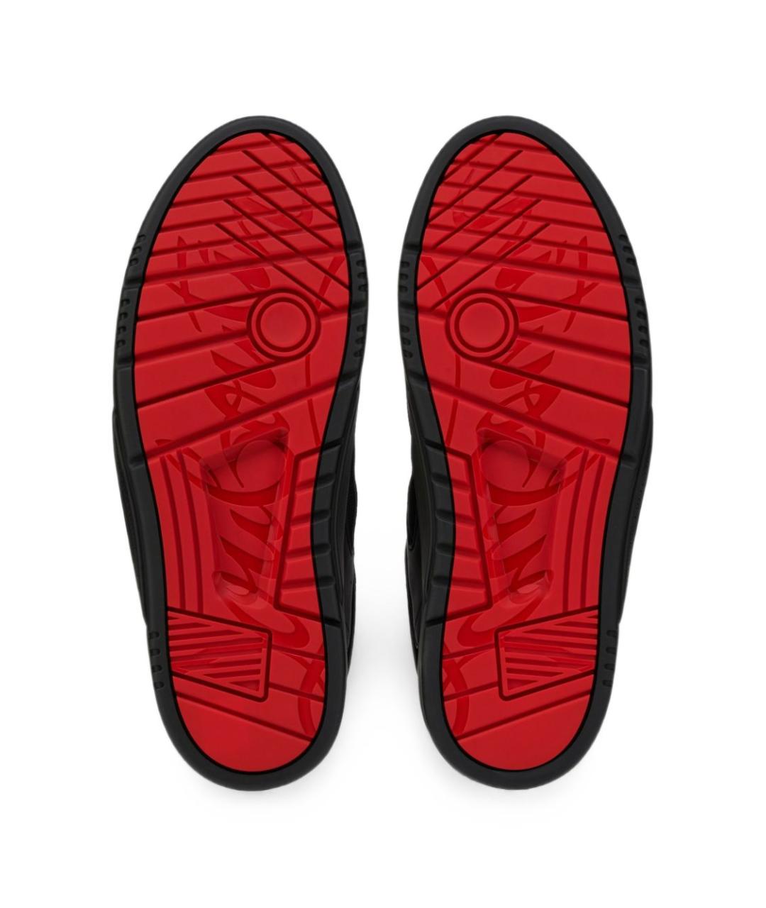 CHRISTIAN LOUBOUTIN Черные кожаные низкие кроссовки / кеды, фото 4