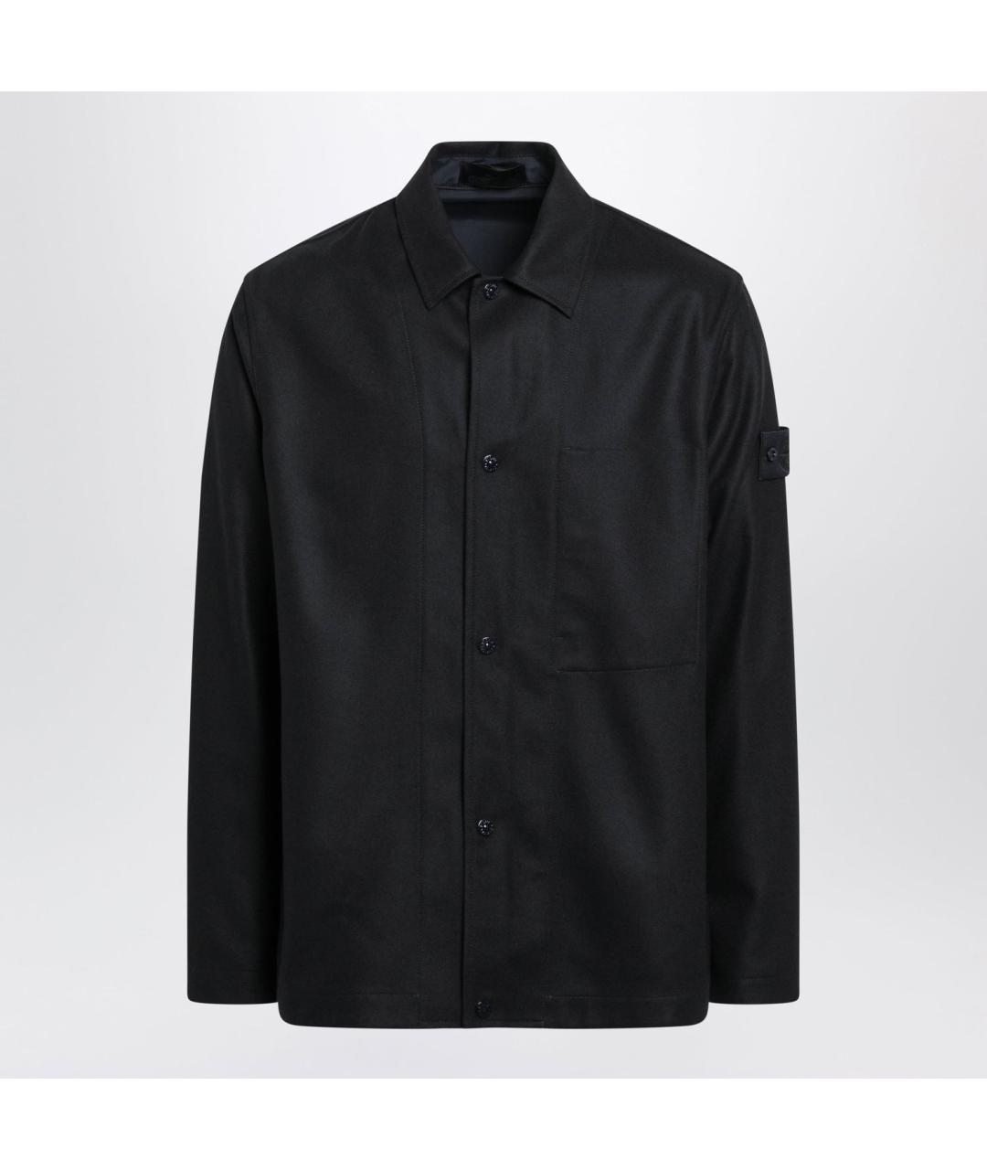 STONE ISLAND Темно-синяя шерстяная куртка, фото 3