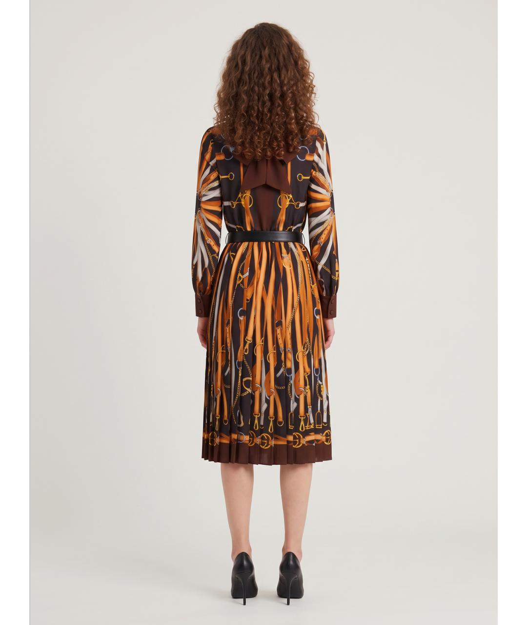 GUCCI Мульти шелковое повседневное платье, фото 3