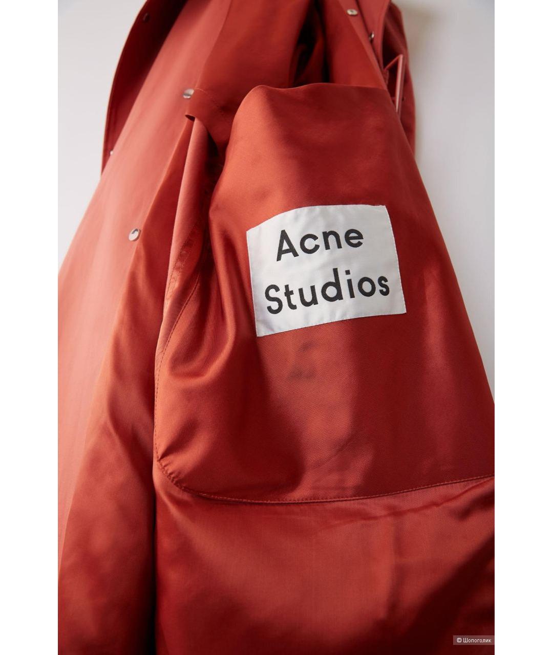 ACNE STUDIOS Коралловый хлопковый тренч/плащ, фото 4