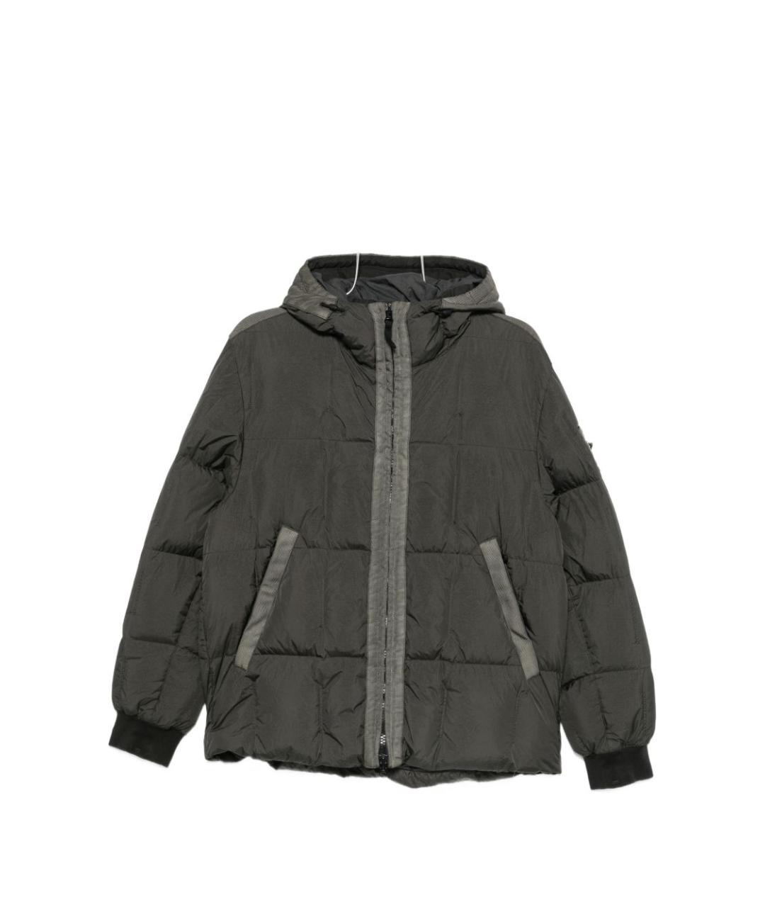 STONE ISLAND Серый полиамидовый пуховик, фото 6