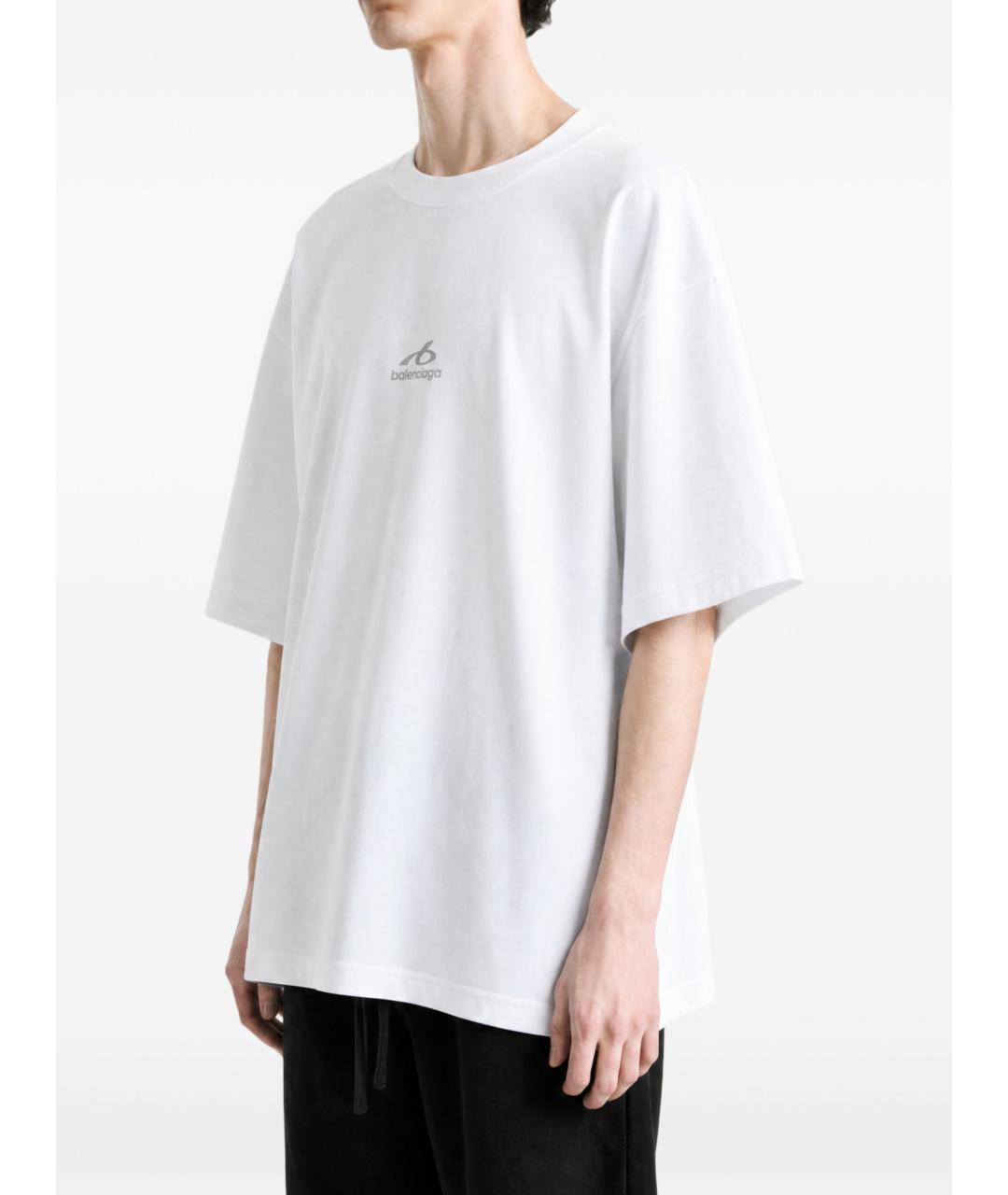 BALENCIAGA Белая хлопковая футболка, фото 4
