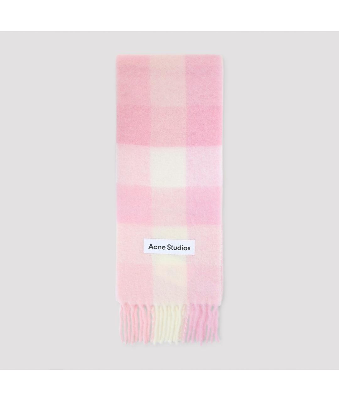 ACNE STUDIOS Розовый шерстяной шарф, фото 2
