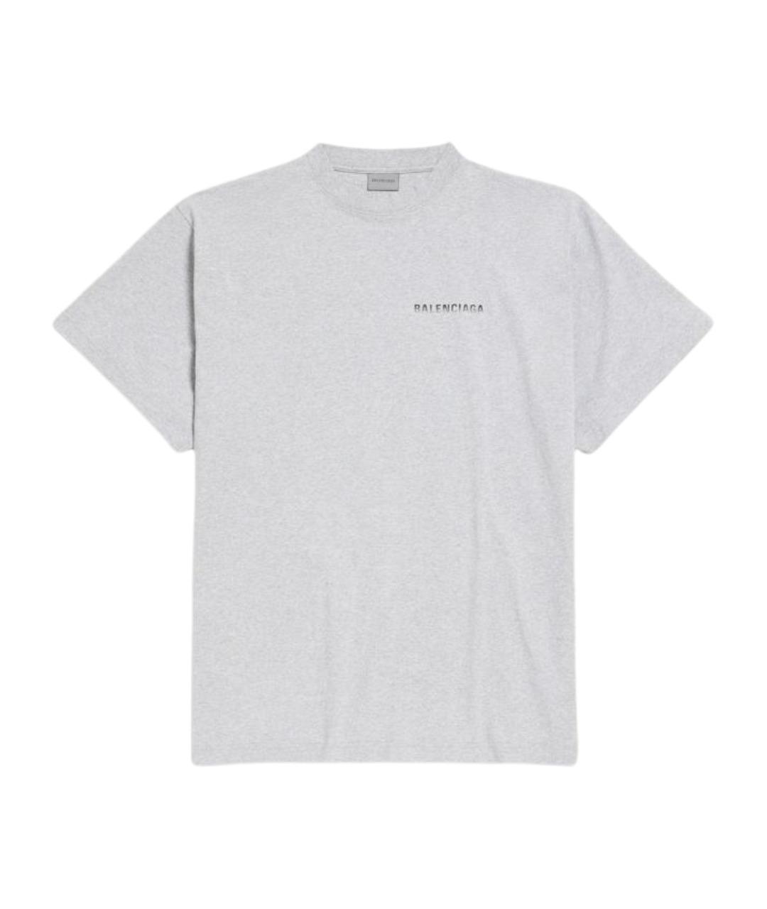BALENCIAGA Серая хлопковая футболка, фото 1