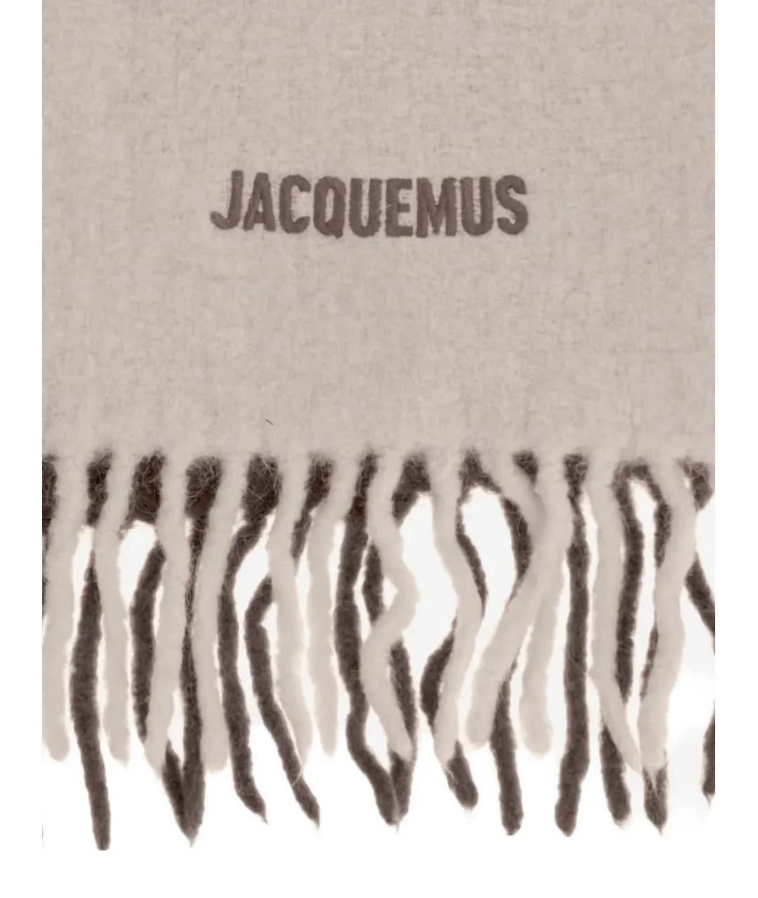 JACQUEMUS Бежевый шерстяной шарф, фото 3